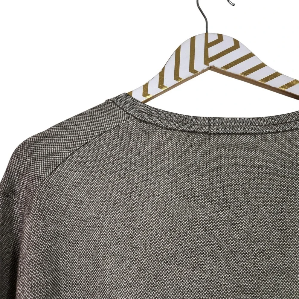 BANANA REPUBLIC Sweater Mens Large Gray V-Neck Birdseye Silk Cashmere Blend‎